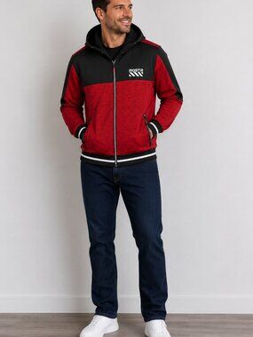 RGSTR Men’s Small Red Black Full Zip Hooded Jacket *